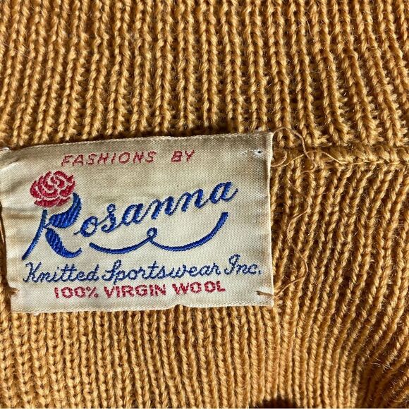 VTG 60’s Rosanna Knitted Sportswear Virgin Wool Button Cardigan Sweater Jacket - Picture 6 of 6